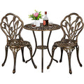 Green 3 Piece Cast Aluminum Bistro Table and Chairs Set G902