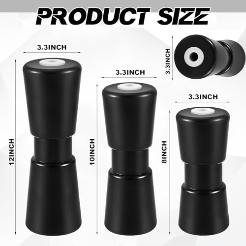 2 Pack Heavy Duty Rubber Boat Trailer Roller T8425