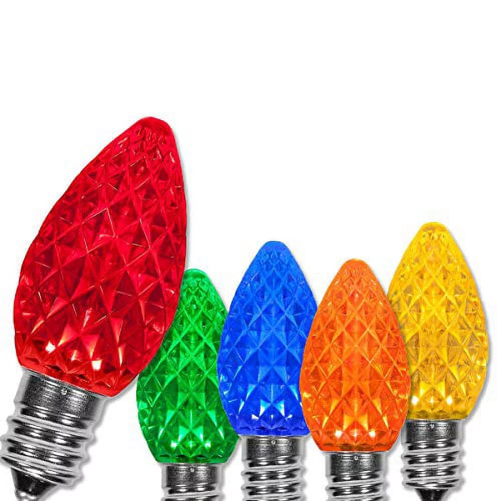 Multicolor LED Christmas Lights Replacement Bulbs, Pack of 25 J2115
