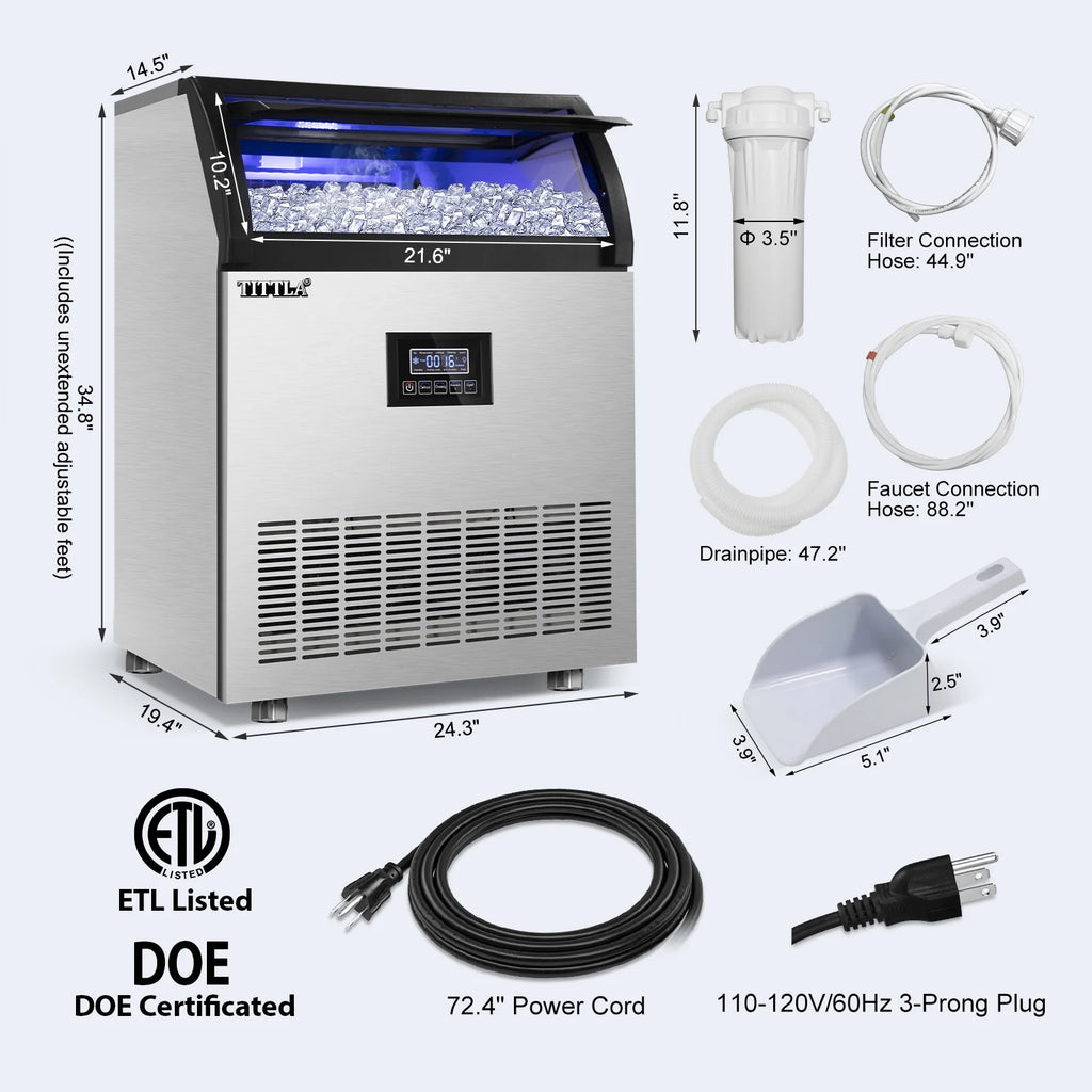 Commercial Ice Maker with 55lbs Ice Storage Capacity F140