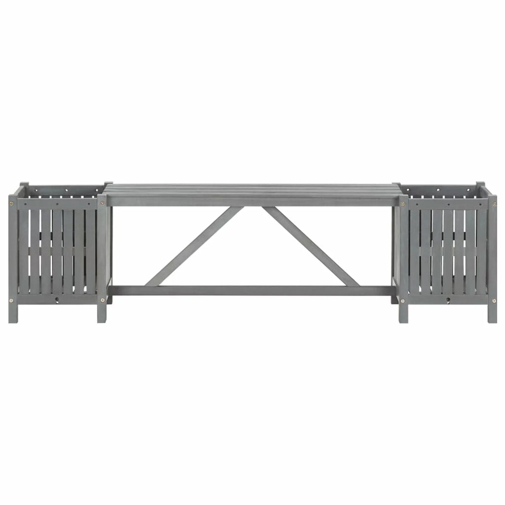 Acacia Wood Patio Bench with 2 Planters W775008