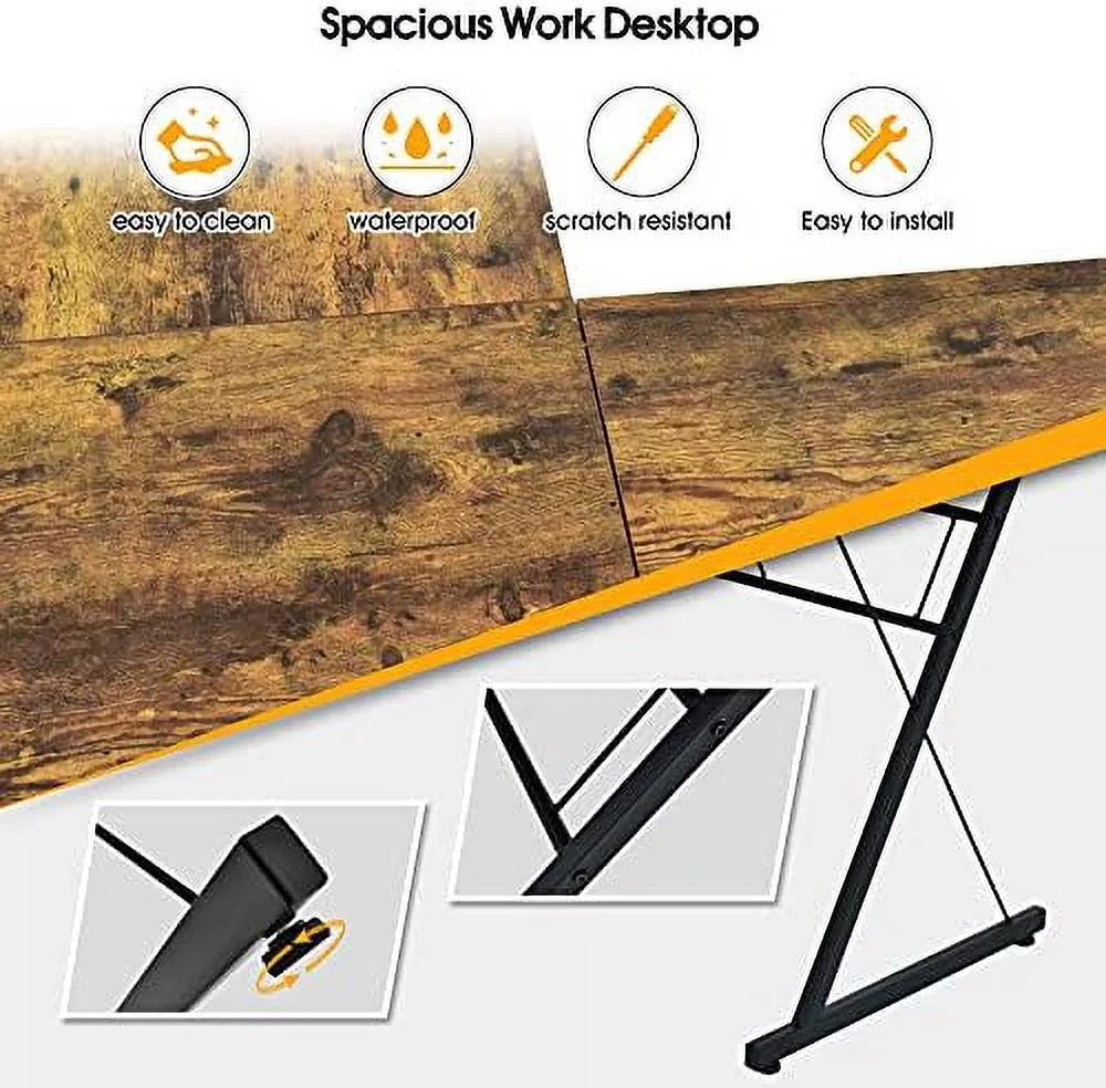 L-Shaped Black Gaming Desk H852284