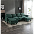 Green Sectional Sofa with Ottoman O6876