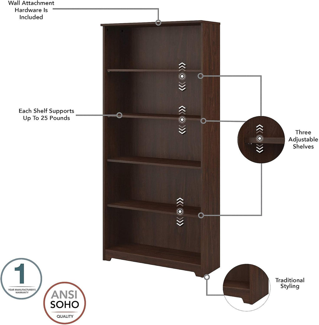 Tall 5 Shelf Bookcase S53522