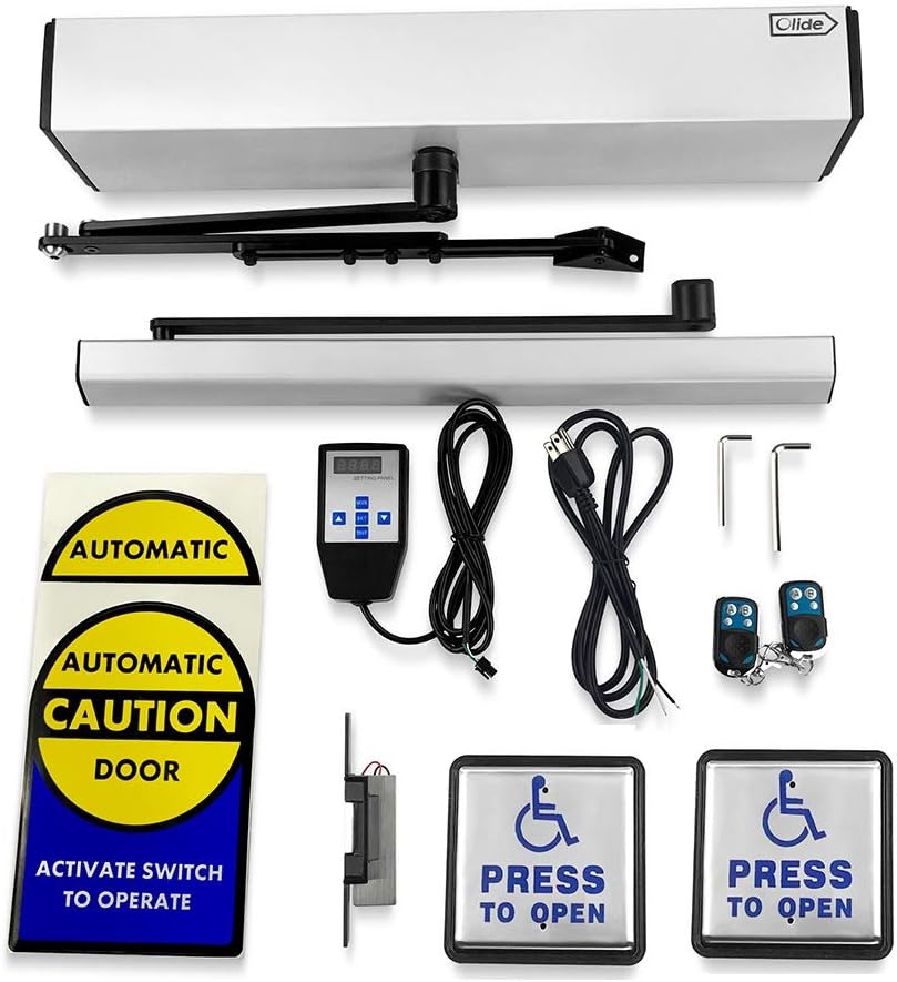 Electric Door Opener + 2PCS 304 Stainless Steel 2-in-1 Push Switch S323