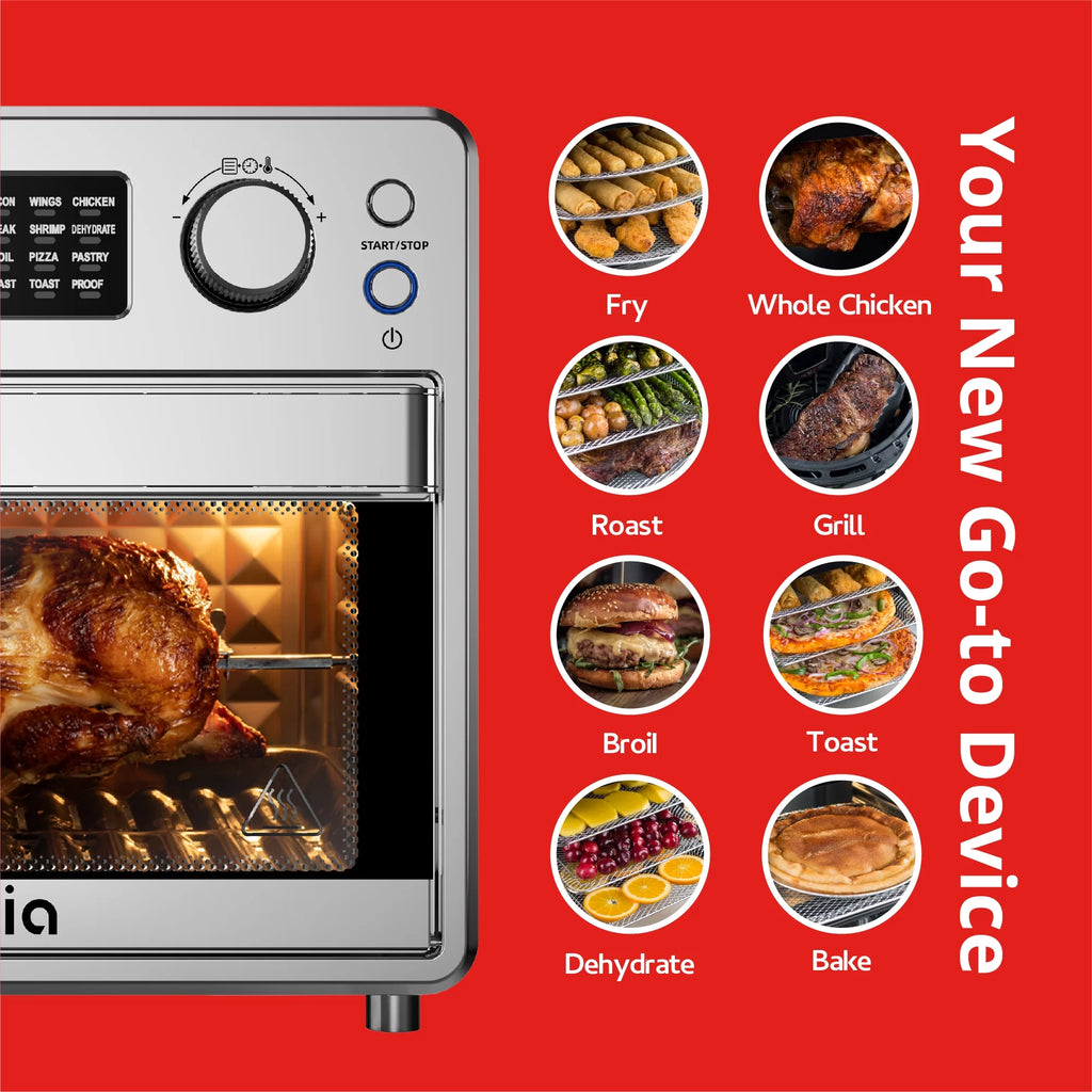 17QT Stainless Steel Air Fryer & Toaster Oven I852