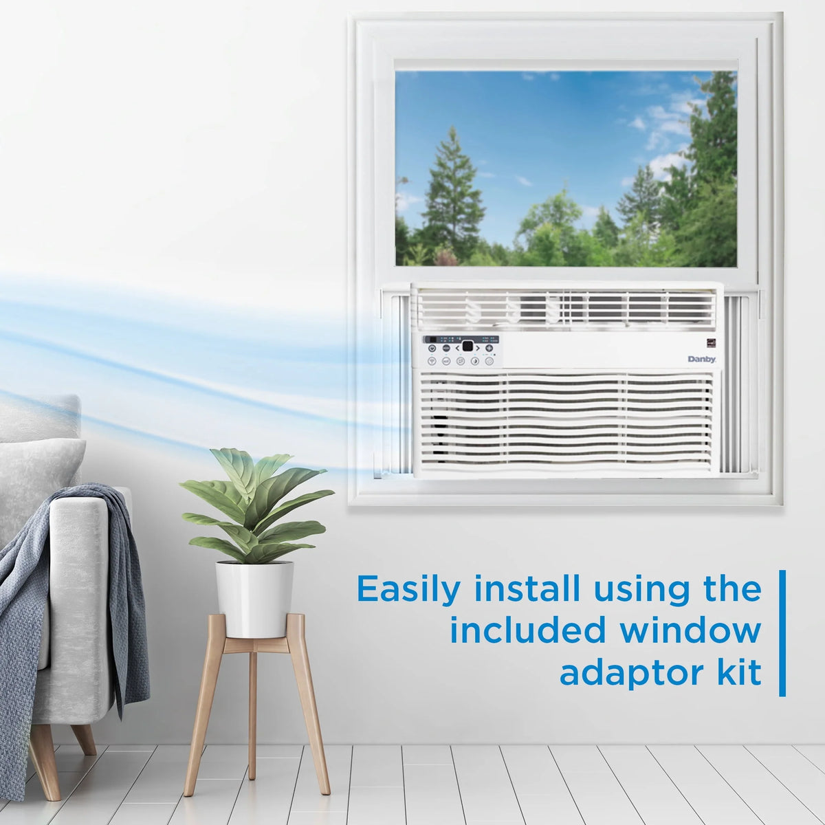 12,000 BTU White Window Air Conditioner with WiFi and Remote E1605