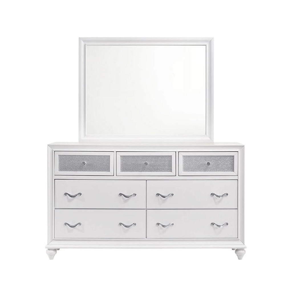 White 4-piece Eastern King Panel Bedroom Set U762966