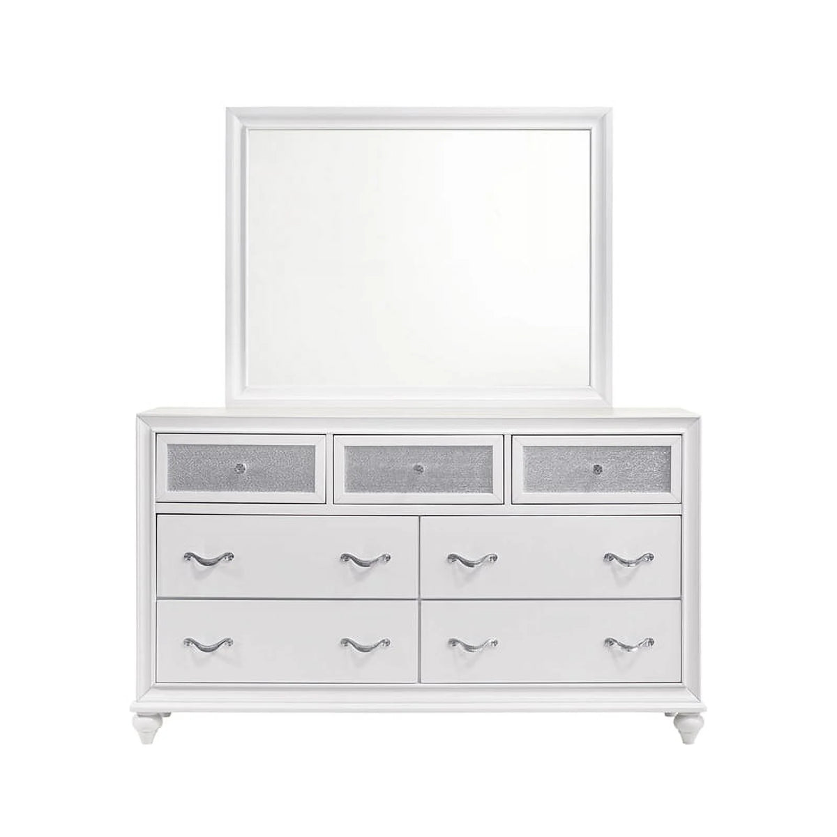 White 4-piece Eastern King Panel Bedroom Set U762966