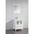 24 in. Single Sink Vanity Cabinet with Ceramic Sink & Mirror White L95374
