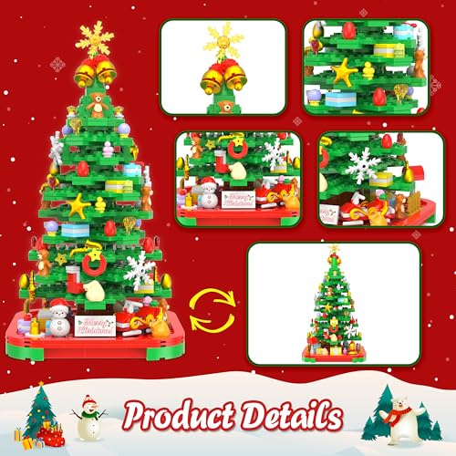 Christmas Tree Building Blocks Kit with Lights N517789