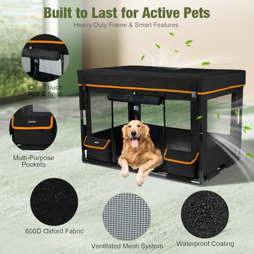 Black Dog Playpen with Iron Frame Z883282
