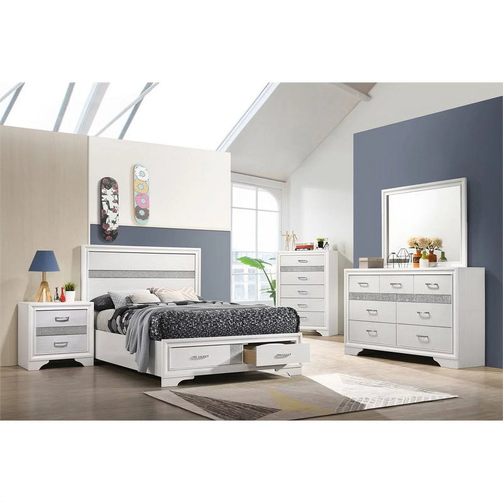 White 4-piece Full Storage Bedroom Set P3214