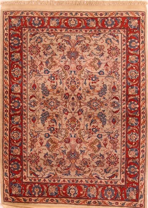 Red Rectangle 3x5 ft Wool Carpet S2153