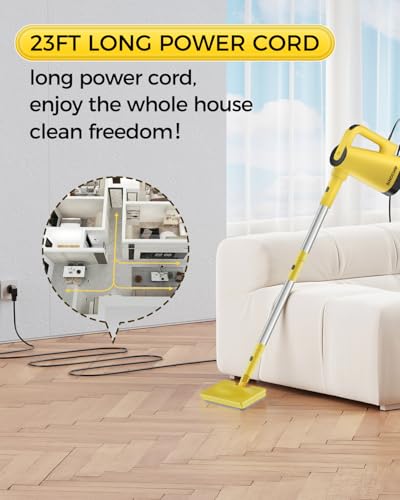 Steam Mop with 7-in-1 Attachments, 13OZ Water Tank, 23ft Power Cord Q26763