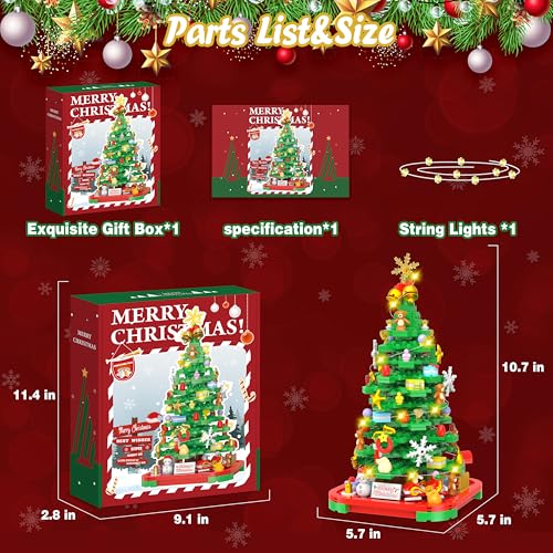 Christmas Tree Building Blocks Kit with Lights N517789