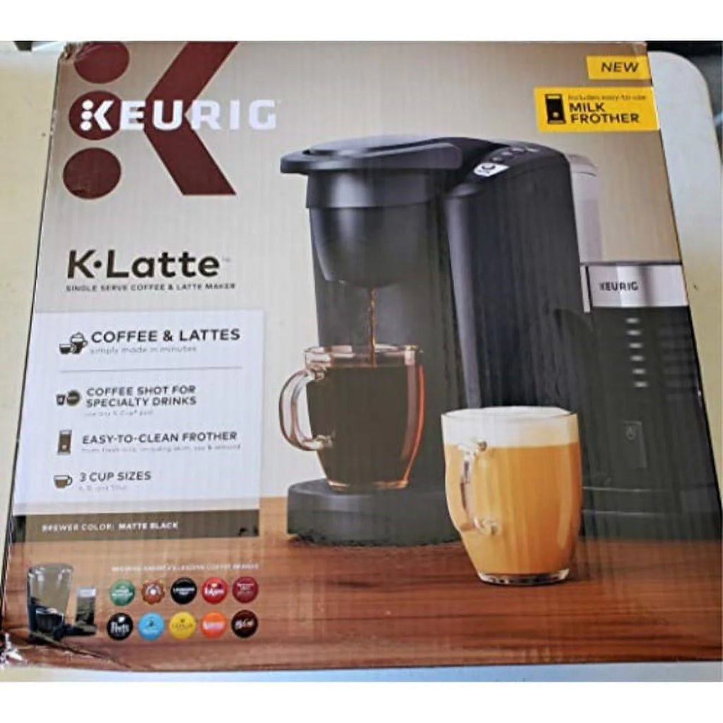 Single Serve K-Cup Coffee and Latte Maker with Milk Frother, Matte Black L623