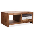 Wooden Coffee Table with Storage Drawer and Shelf S9989