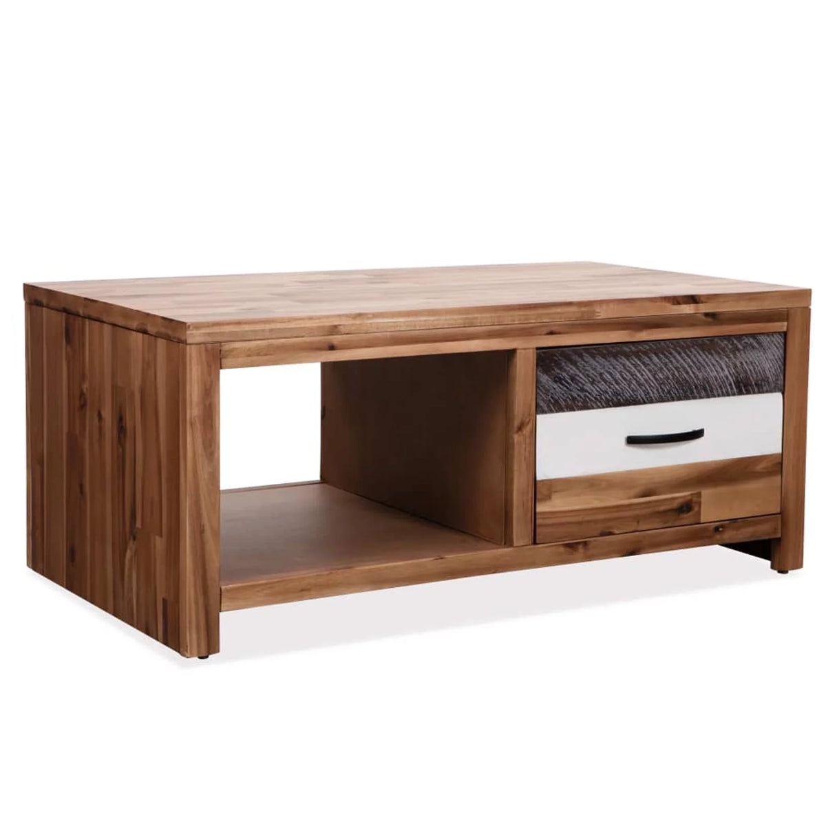Wooden Coffee Table with Storage Drawer and Shelf S9989