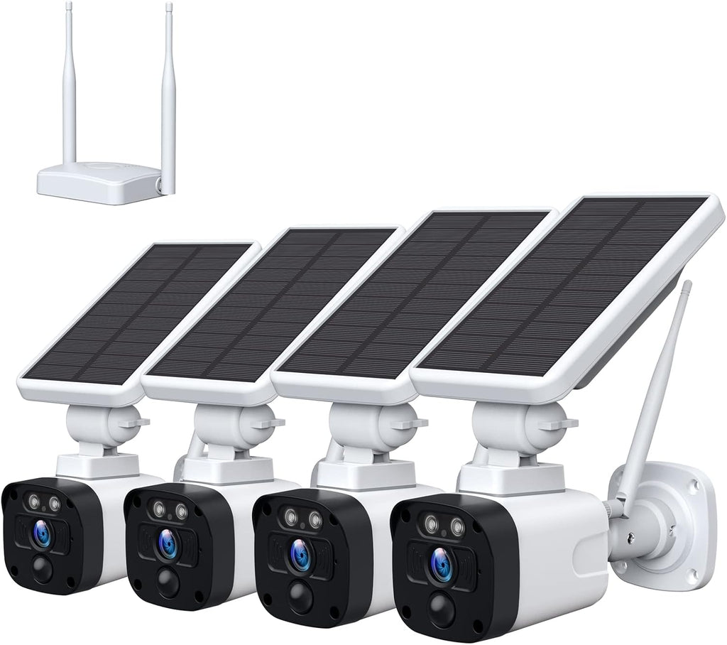 Solar Powered Wireless Security Camera System with 3 Cameras L88320