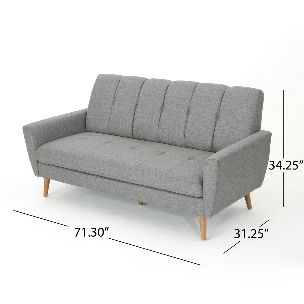 Gray Fabric Tufted Sofa Chat Set C91443