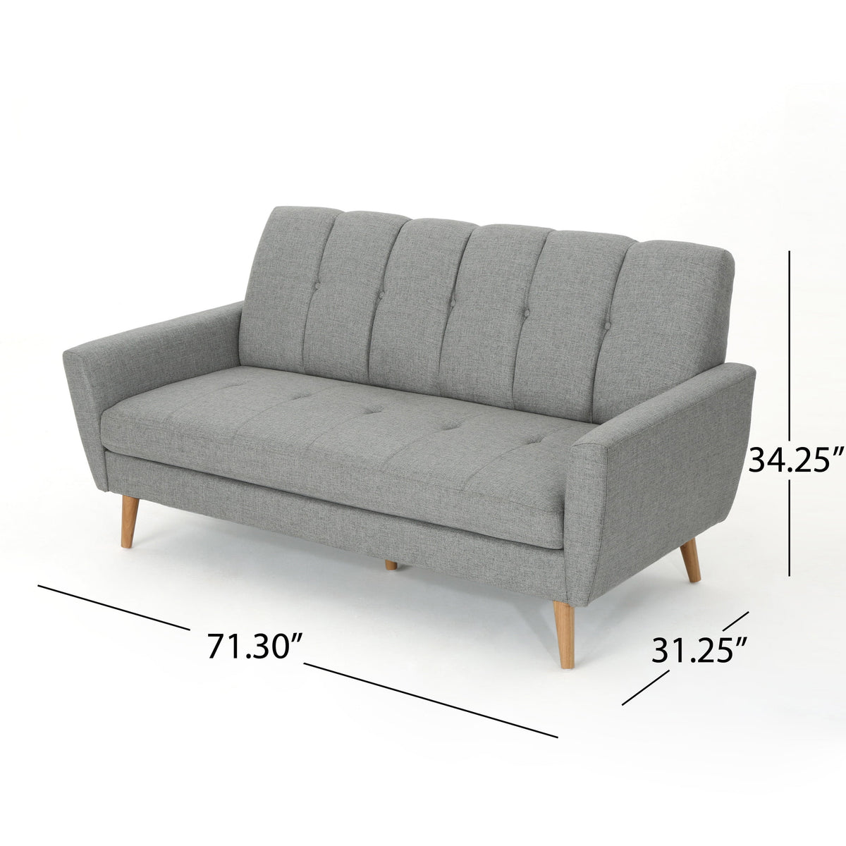 Gray Fabric Tufted Sofa Chat Set C91443