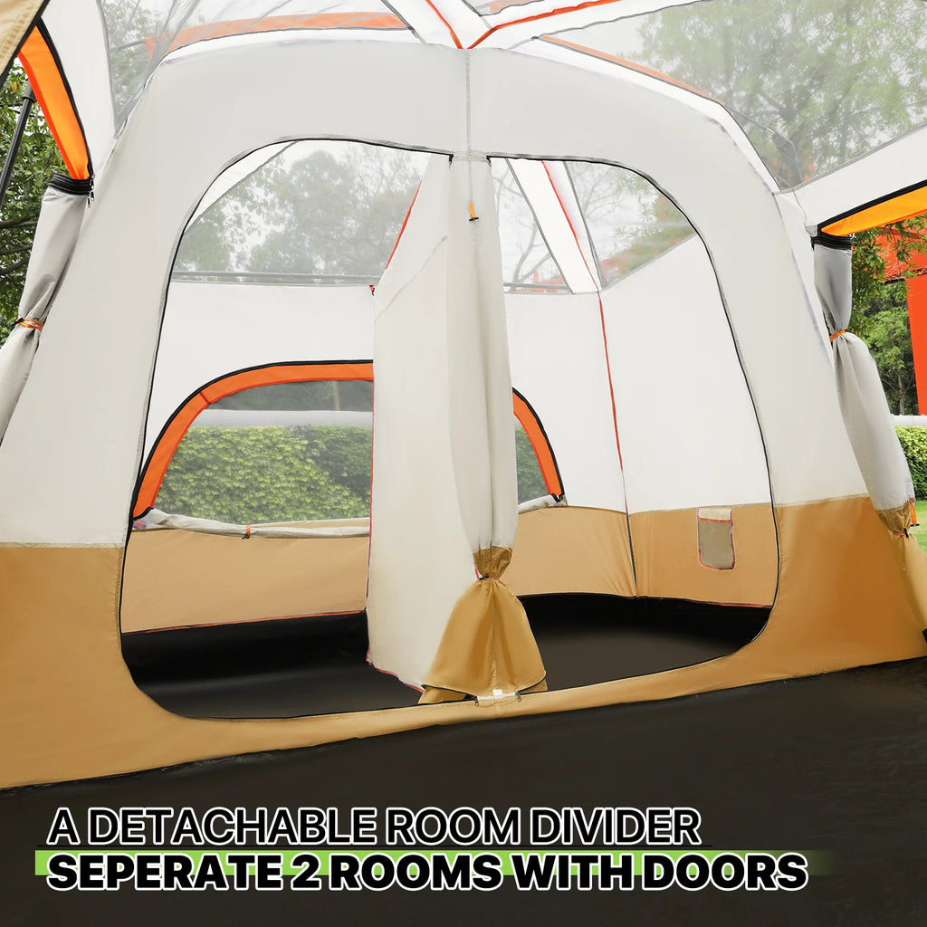 Extra Large 5-8 Person 2 Room 3 Door Waterproof Double Layer Tent W519
