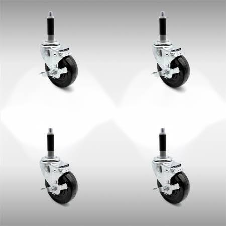 Stainless Steel Hard Rubber Wheel Casters Q49528