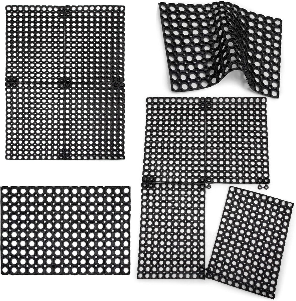 Interlocking Rubber Drainage Floor Mat 24 x 16 inches 12 Mats M803