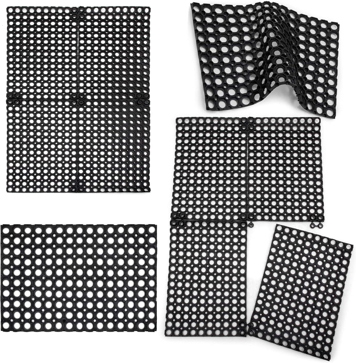 Interlocking Rubber Drainage Floor Mat 24 x 16 inches 12 Mats M803