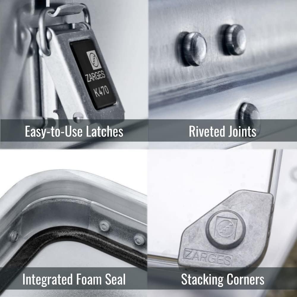 Aluminum Hard Protective Carrying Case, Stackable Storage, Dust and Water Resistant Z994779