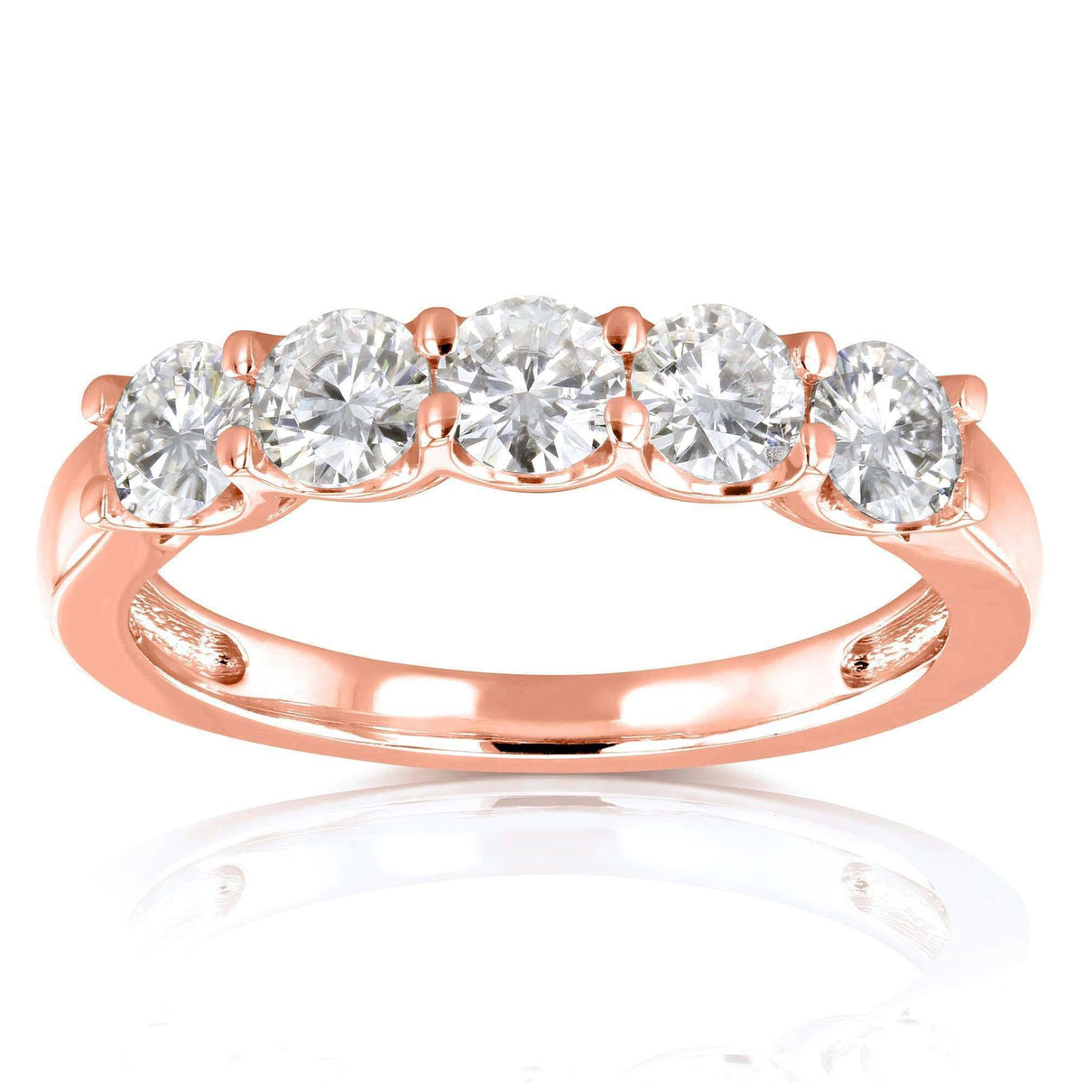 4/5 Carat Round Brilliant Near Colorless Moissanite Bridal Wedding Band Z2435