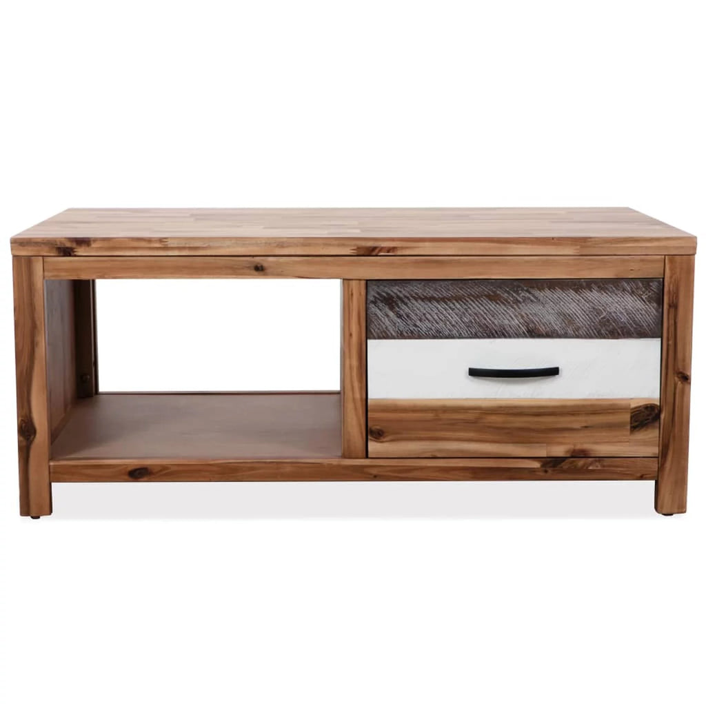 Wooden Coffee Table with Storage Drawer and Shelf S9989