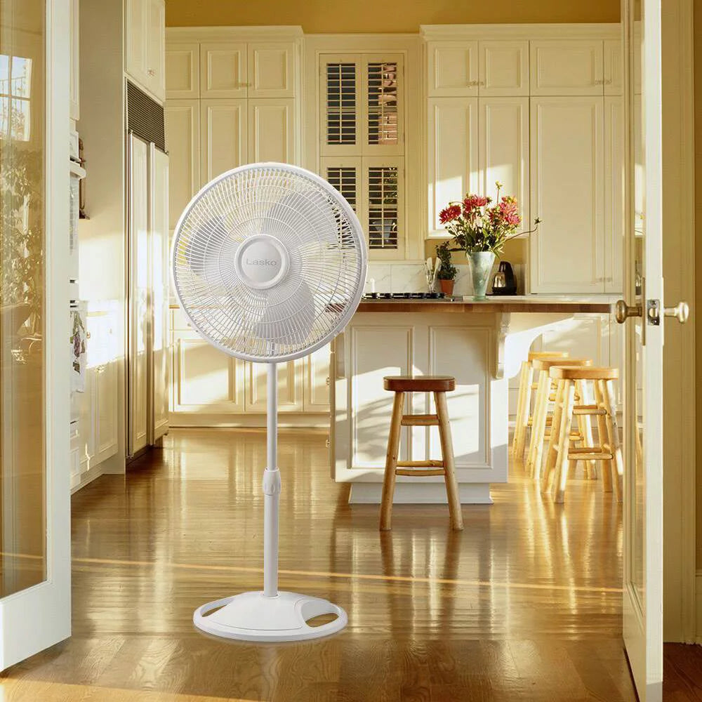 16" 3-Speed Oscillating Pedestal Fan, White K540