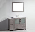 48 in. Single Sink Vanity Cabinet with Ceramic Sink & Mirror Grey O1860