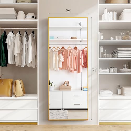 Arched Full Length Mirror 64"x 21" Gold H468
