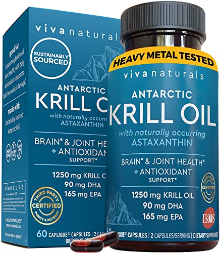 Krill Oil Omega 3 Supplements 1250 mg, 60 Count T786740