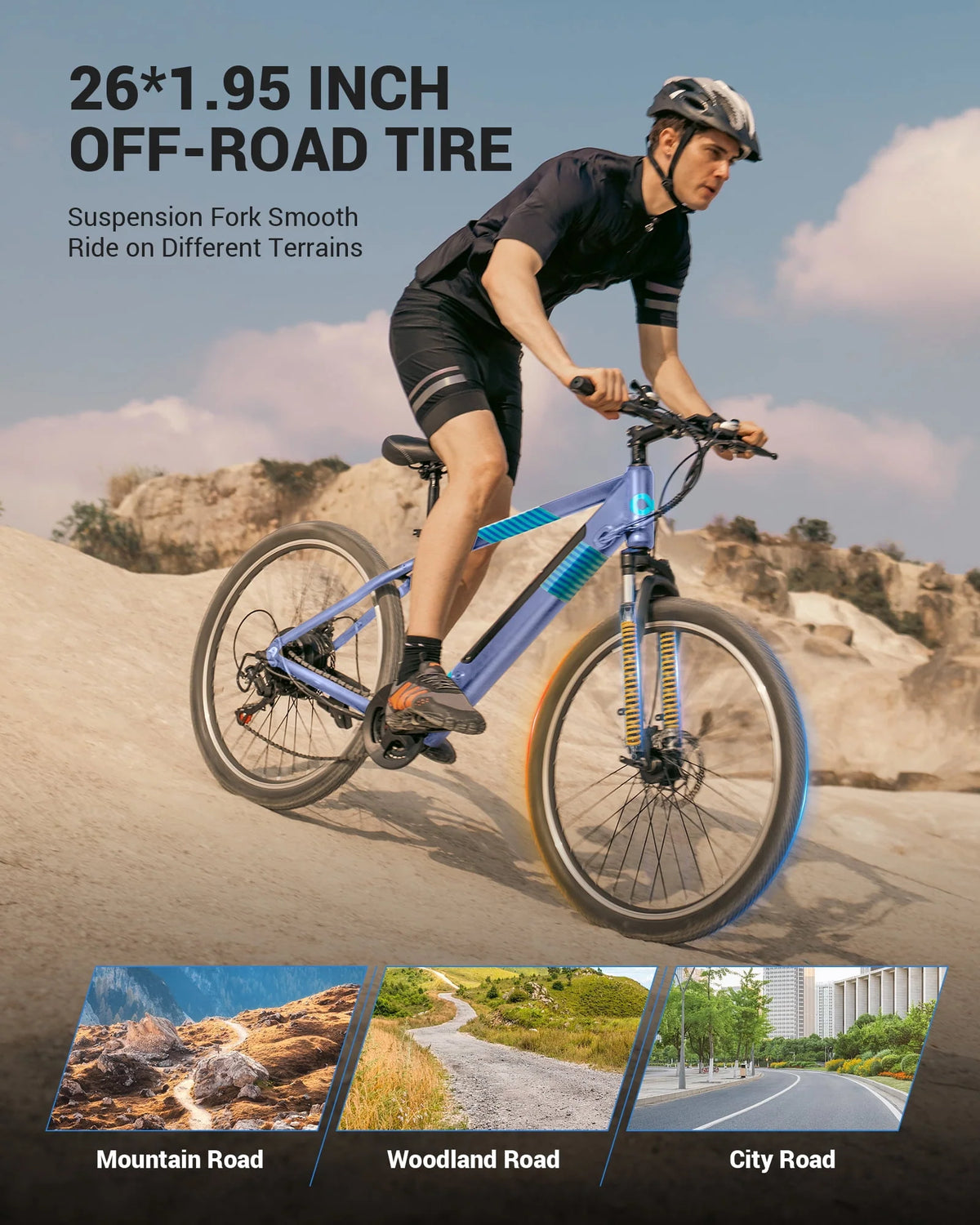 350W 26 Electric Mountain Bike with Removable Battery 7 Speed X757