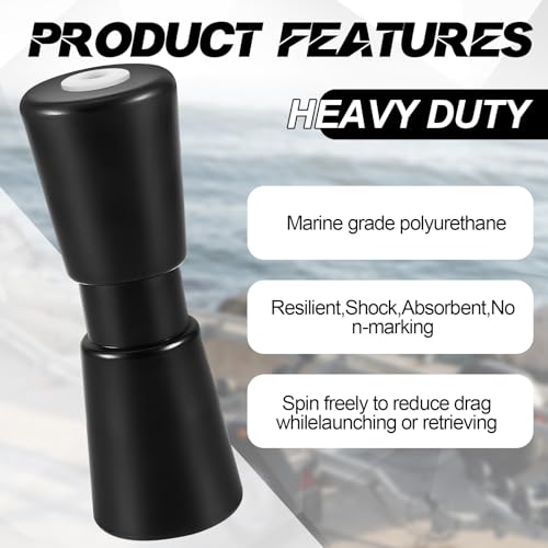 2 Pack Heavy Duty Rubber Boat Trailer Roller T8425