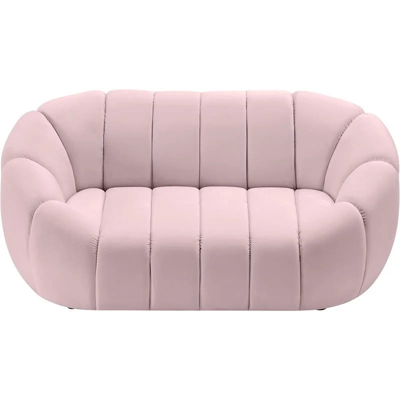 Pink Velvet Loveseat Q3770