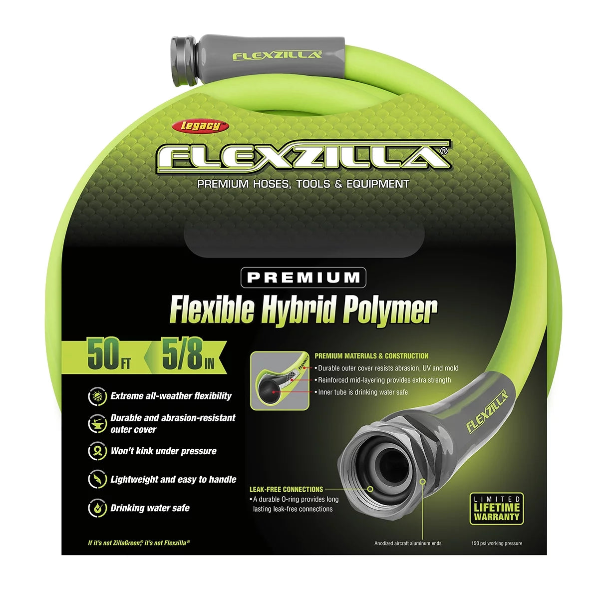 Flexible Hybrid Polymer Garden Hose 5/8" x 50' P3590