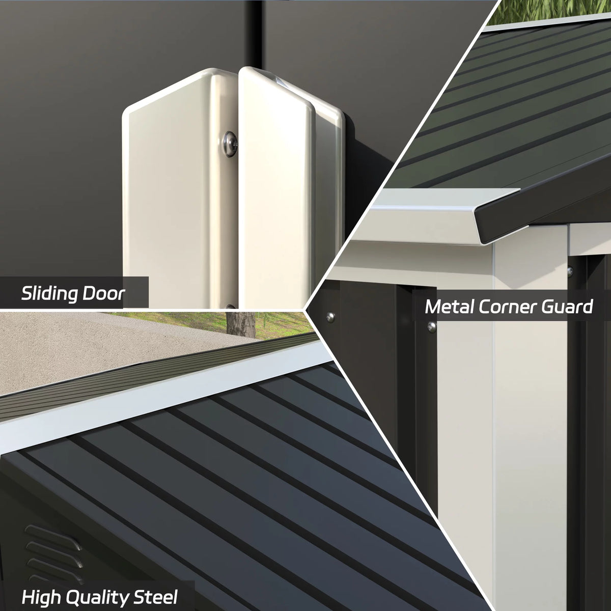 Metal Outdoor Storage Shed with Sliding Door W7672