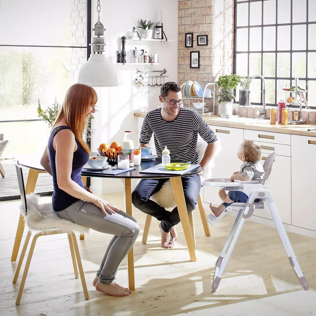 Portable Folding Highchair with Adjustable Height, Removable Tray, Gray E55942