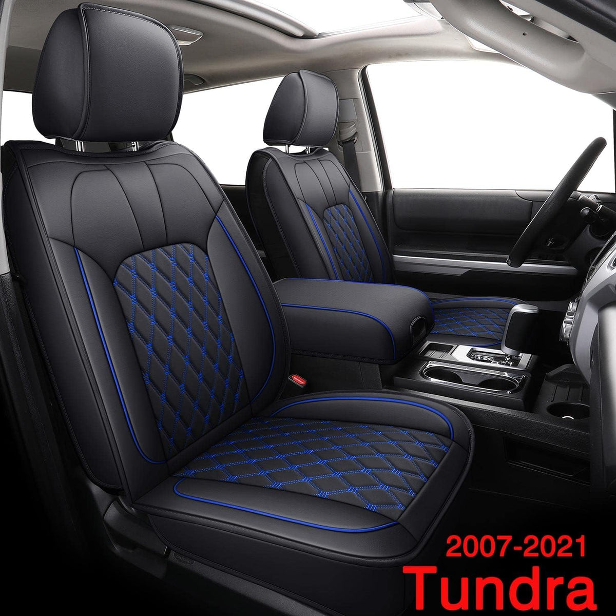 Black Red Full Set Water Proof Faux Leather Car Seat Covers I451