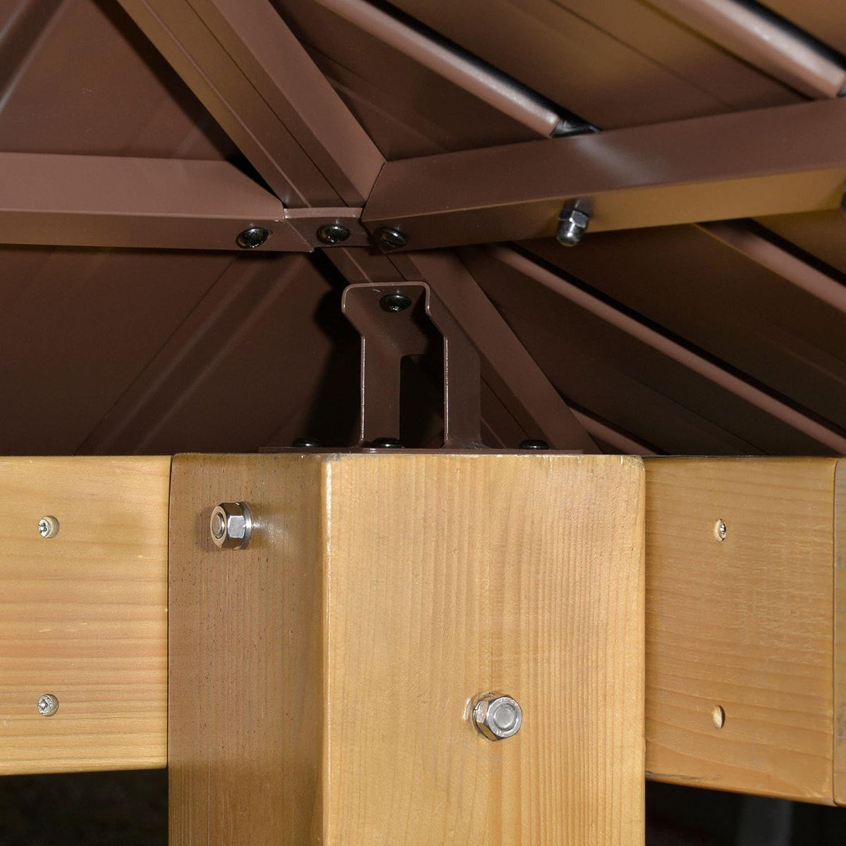 10x10 Hardtop Gazebo with Wooden Frame S567