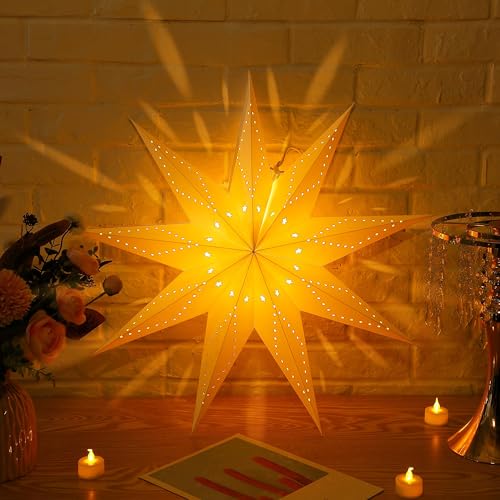 4 Pack 24 Inch Paper Star Lantern with 50 LEDs N88677