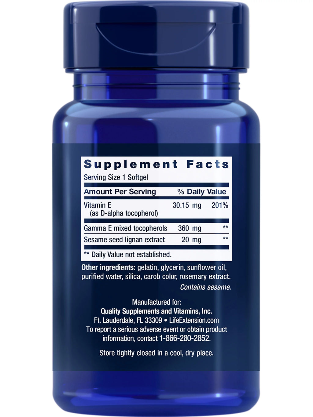 Vitamin E Mixed Tocopherols with Sesame Lignans 60 Softgels X329