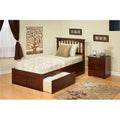 Twin Bed with Flat Panel Footboard and Bed Drawers T27339