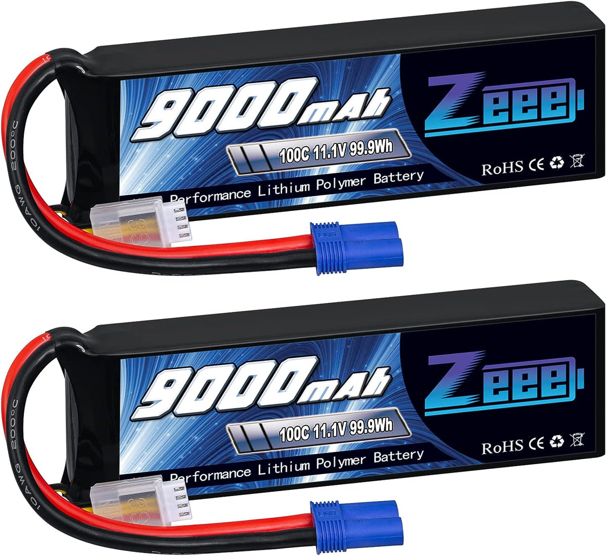3S Lipo Battery 7000mAh 11.1V 100C RC Batteries EC5 Connector Soft Case 2 Pack K725065