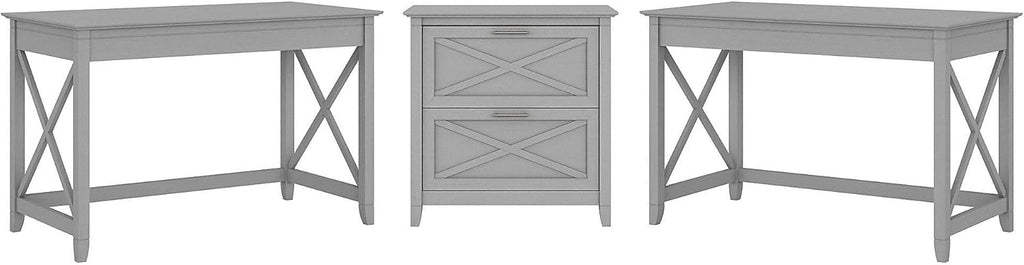 2 Person Desk Set with Lateral File Cabinet I458631
